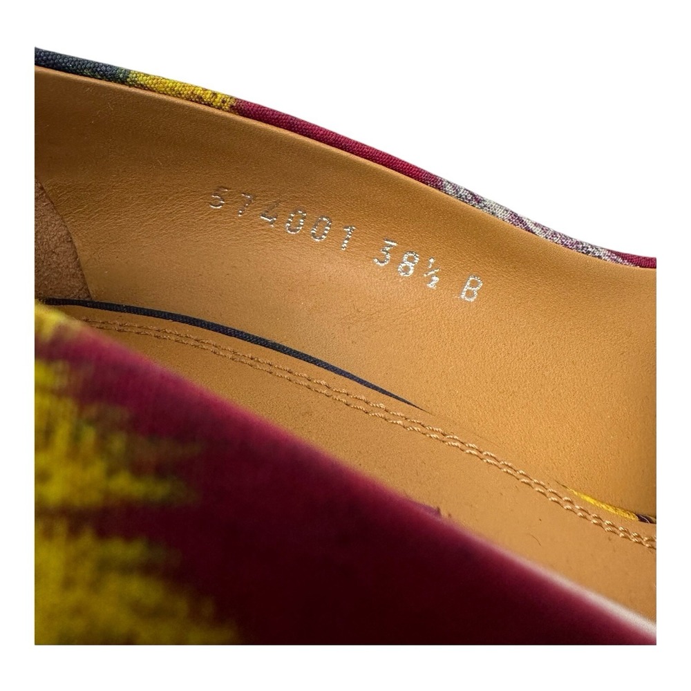 Ralph Lauren Purple Label Celia Navy Ikat Canvas Heels Pumps 38.5 EU US 8 NIB - Picture 6 of 9